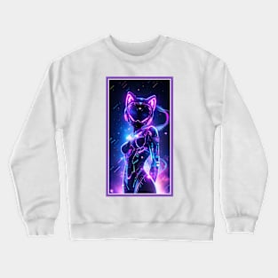 Anime Cute Cat Girl | Sci-Fi Manga Girl Anime Art Crewneck Sweatshirt